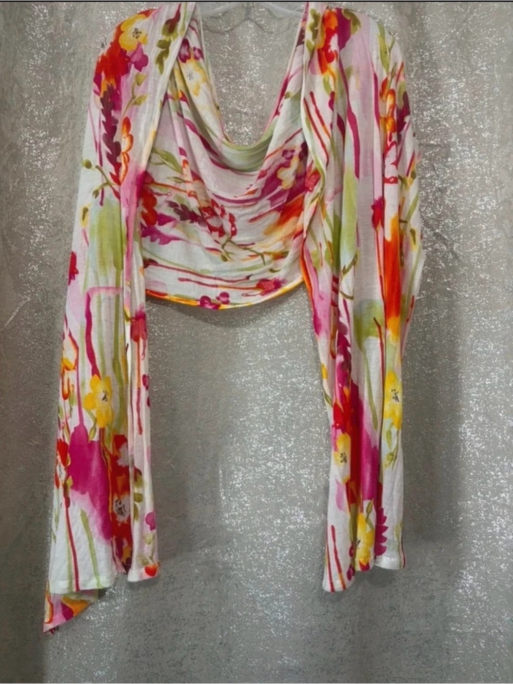 Old Navy Floral Watercolor Lightweight Women's Scarf - Pink, Yellow, Green